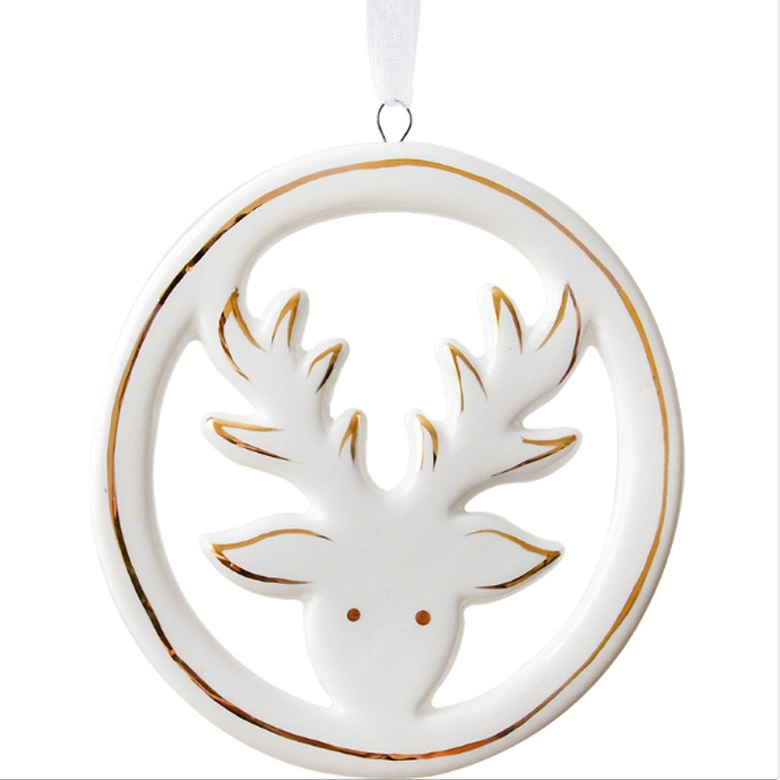 2020 Newest Christmas Tree Topper Gifts Ceramic X′mas Deer Hanging Ornament